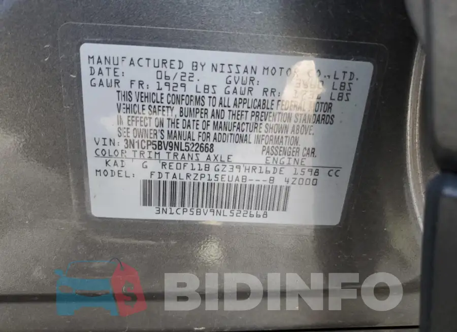 3N1CP5BV9NL522668 Photo# 13
