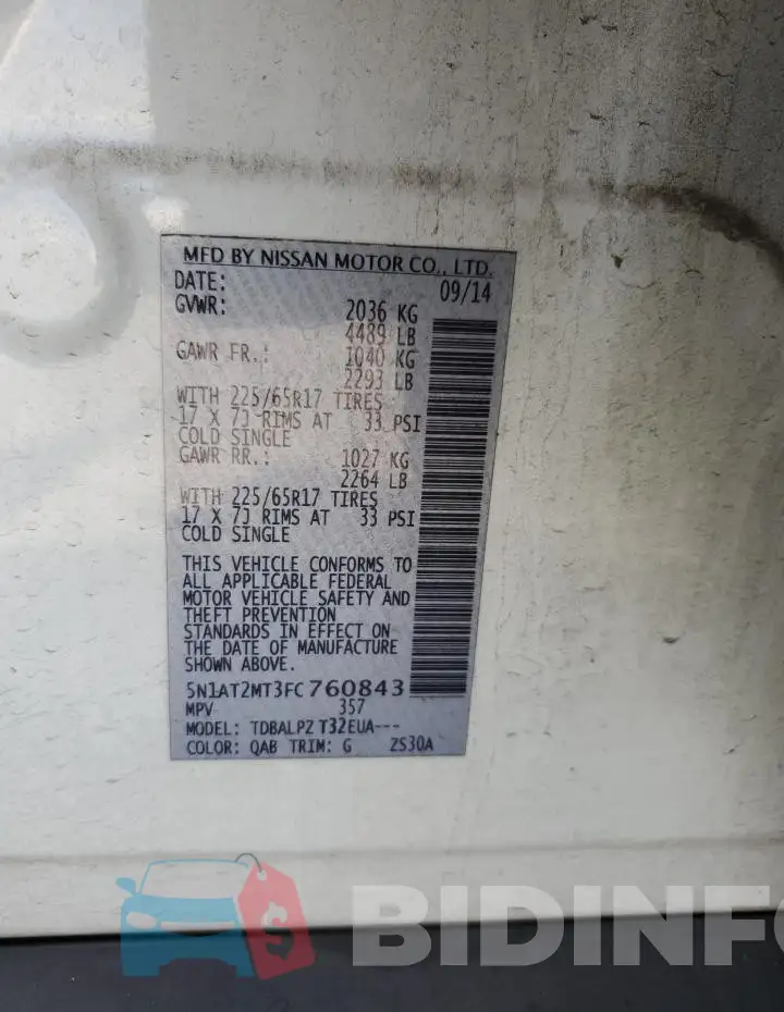 5N1AT2MT3FC760843 Photo# 13