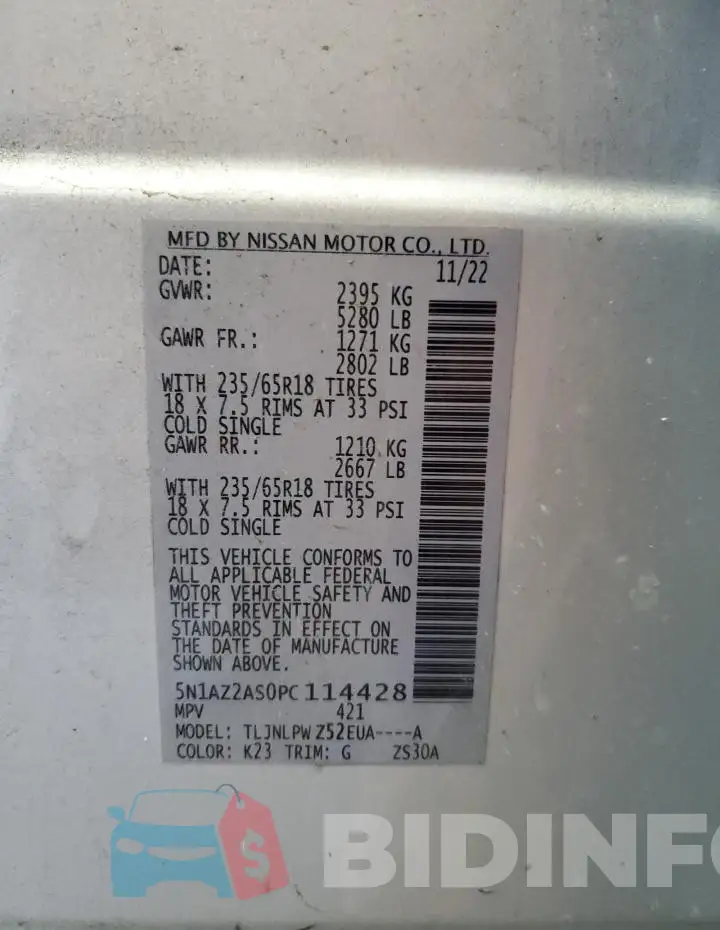 5N1AZ2AS0PC114428 Photo# 13