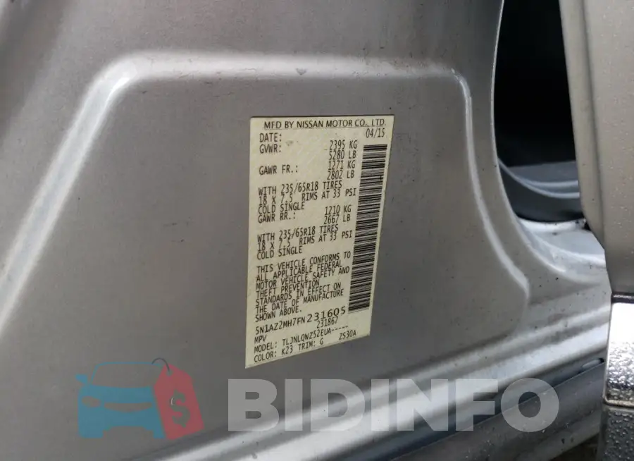 5N1AZ2MH7FN231605 Photo# 14