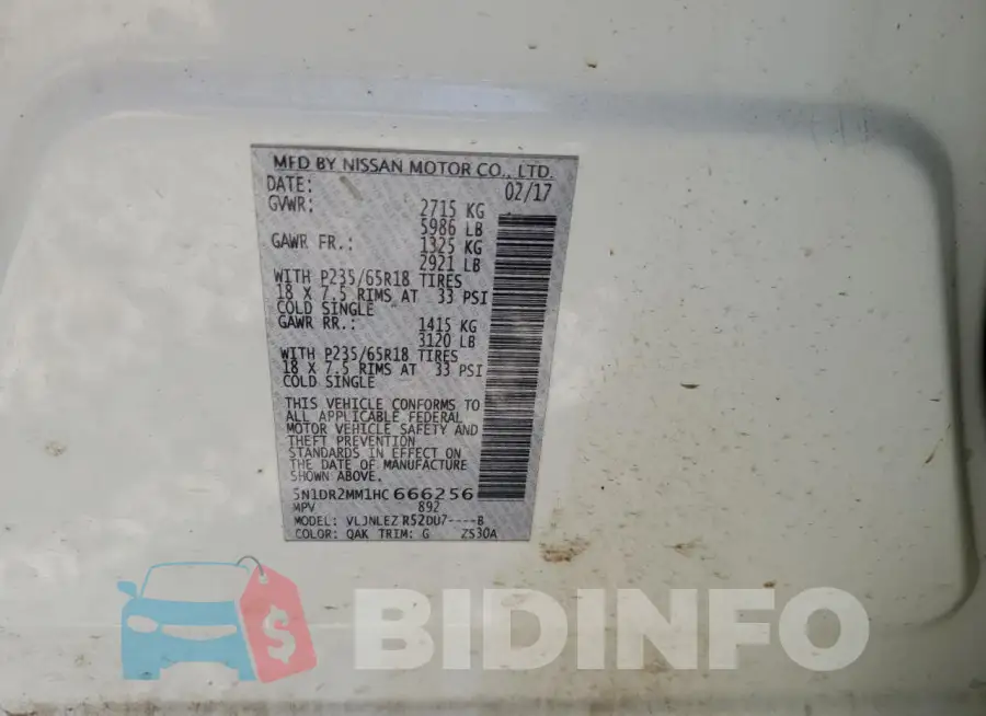 5N1DR2MM1HC666256 Photo# 14