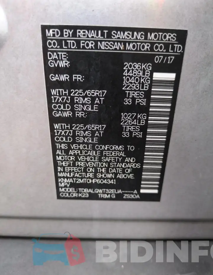 KNMAT2MT0HP604341 Photo# 14