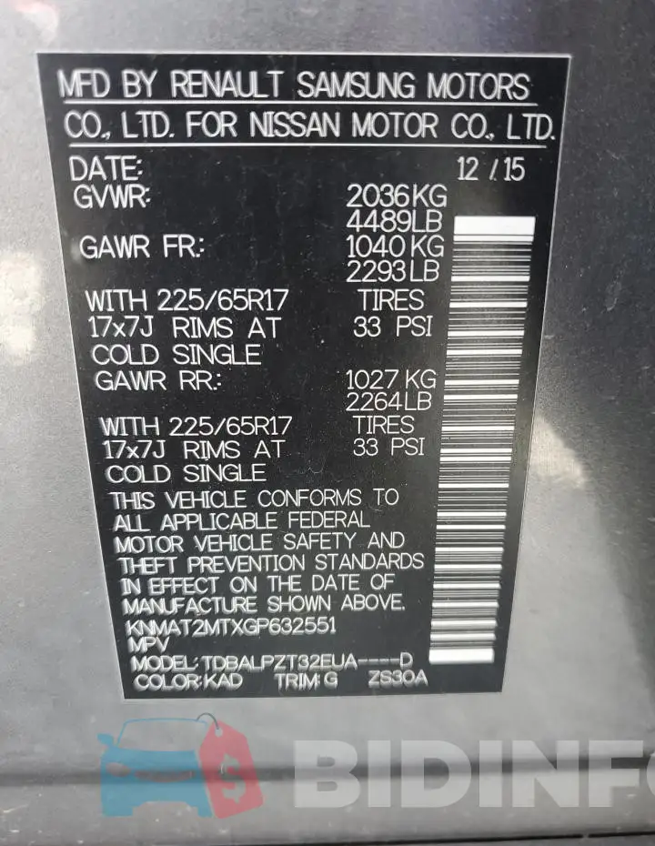 KNMAT2MTXGP632551 Photo# 13