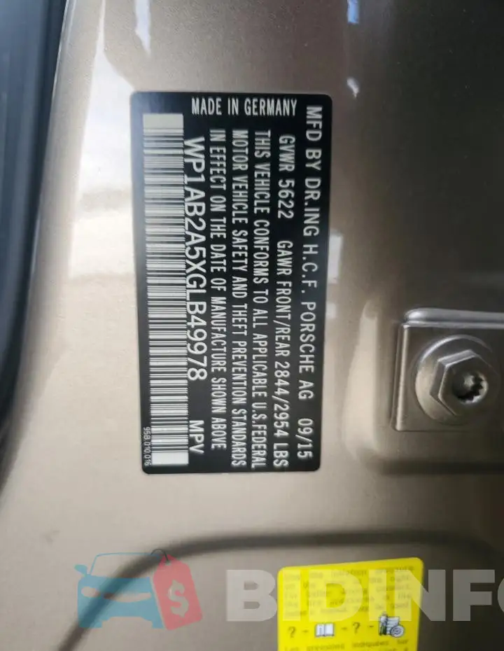 WP1AB2A5XGLB49978 Photo# 13