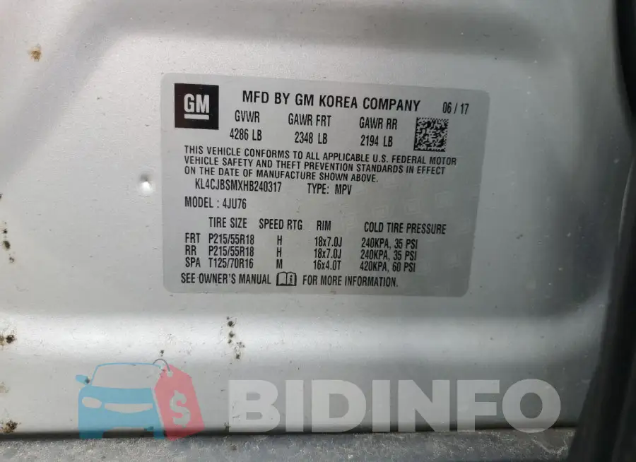 KL4CJBSMXHB240317 Photo# 13