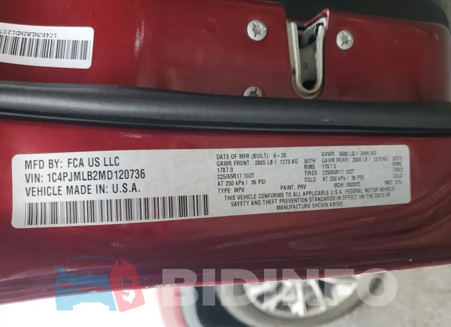 1C4PJMLB2MD120736 Photo# 13