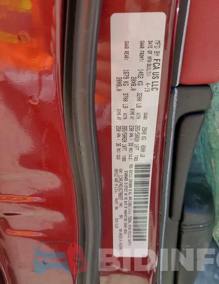 1C4RJFAG1KC788257 Photo# 13