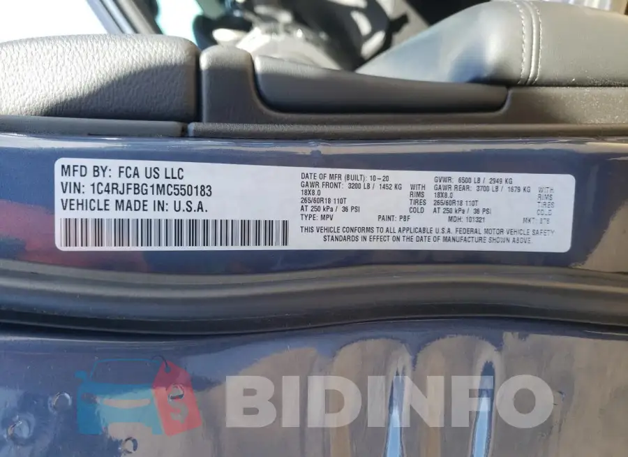 1C4RJFBG1MC550183 Photo# 13