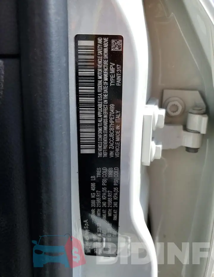 ZACCJBCB7HPE70499 Photo# 13