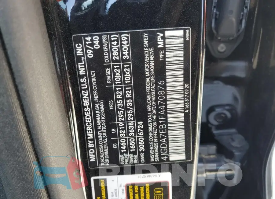 4JGDA7EB1FA470876 Photo# 14