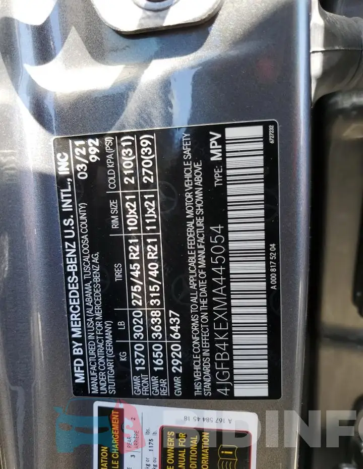 4JGFB4KEXMA445054 Photo# 12