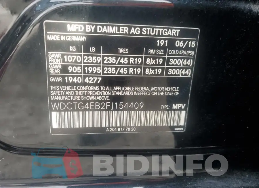 WDCTG4EB2FJ154409 Photo# 12