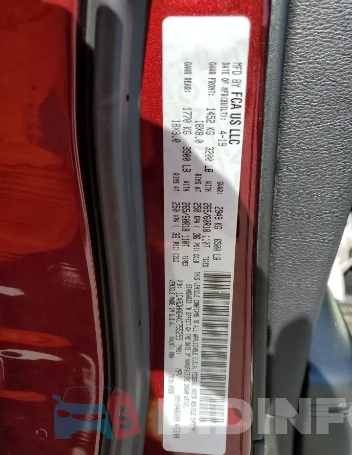 1C4RDHAG4KC755255 Photo# 12
