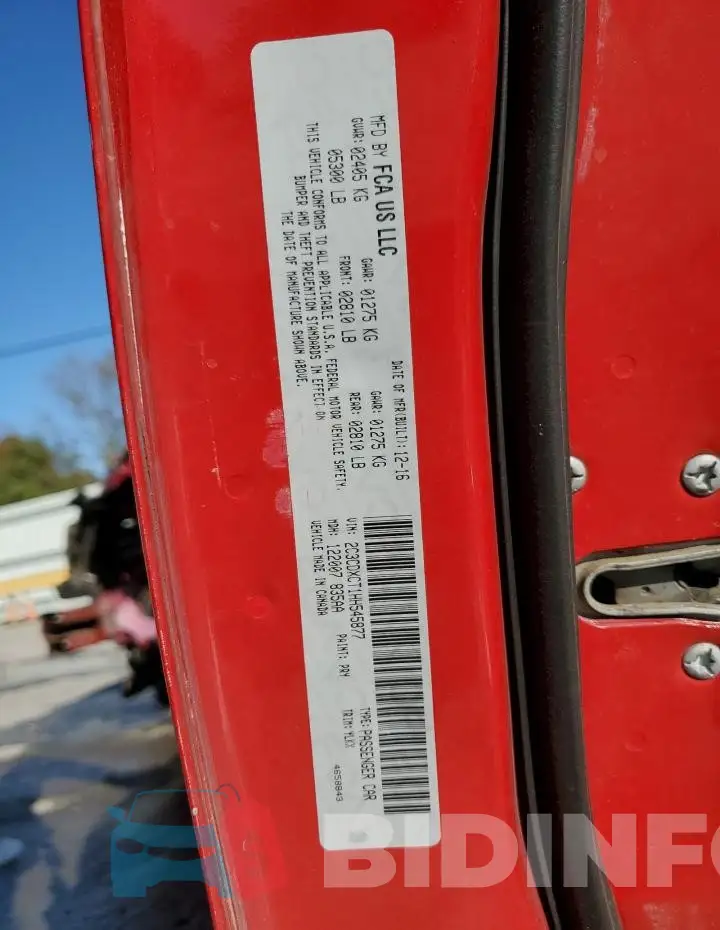 2C3CDXCT1HH545877 Photo# 13