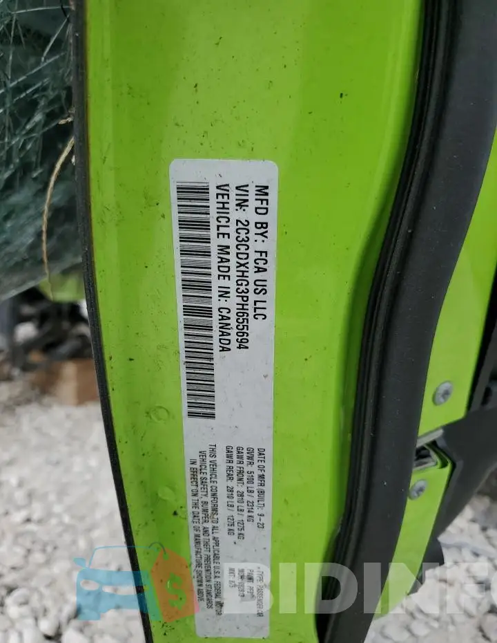 2C3CDXHG3PH655694 Photo# 13