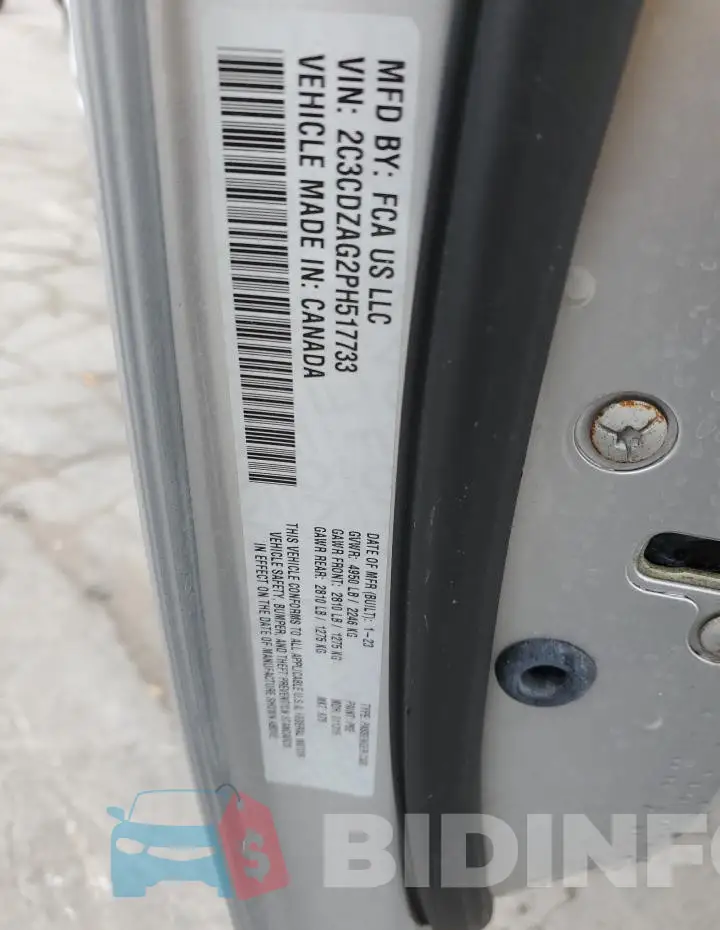 2C3CDZAG2PH517733 Photo# 12