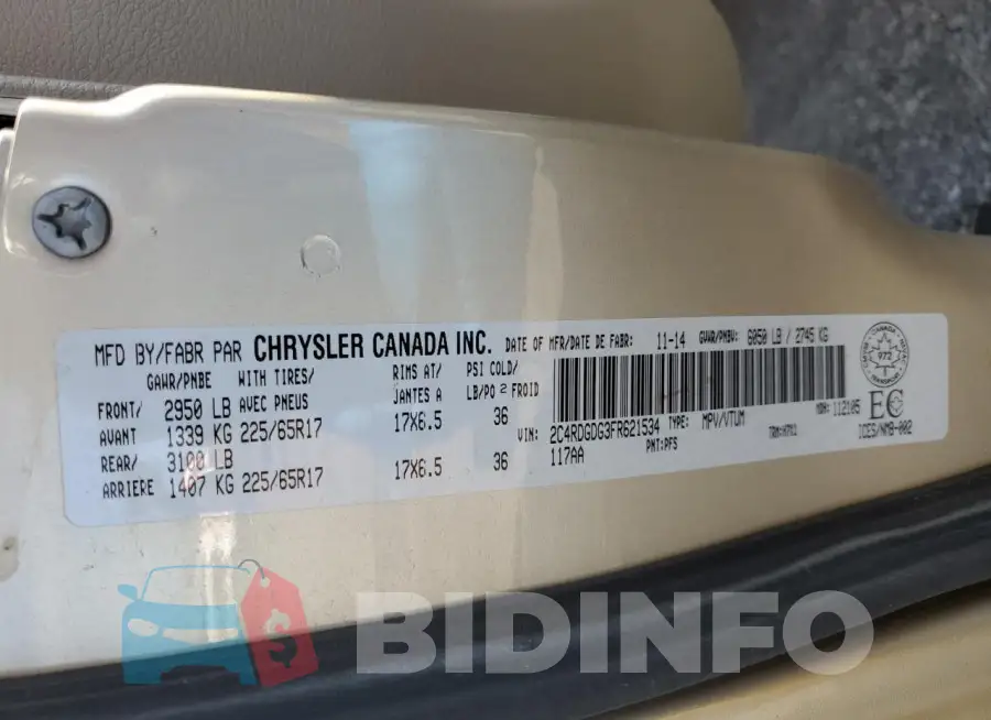 2C4RDGDG3FR621534 Photo# 13