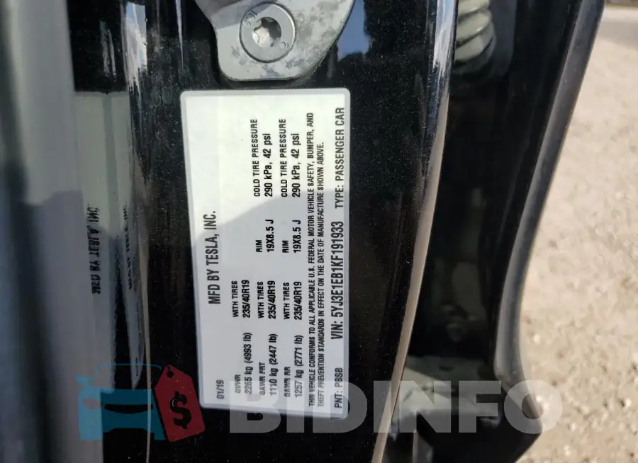 5YJ3E1EB1KF191933 Photo# 12