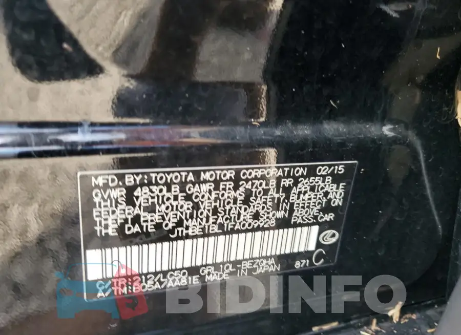 JTHBE1BL1FA009928 Photo# 13