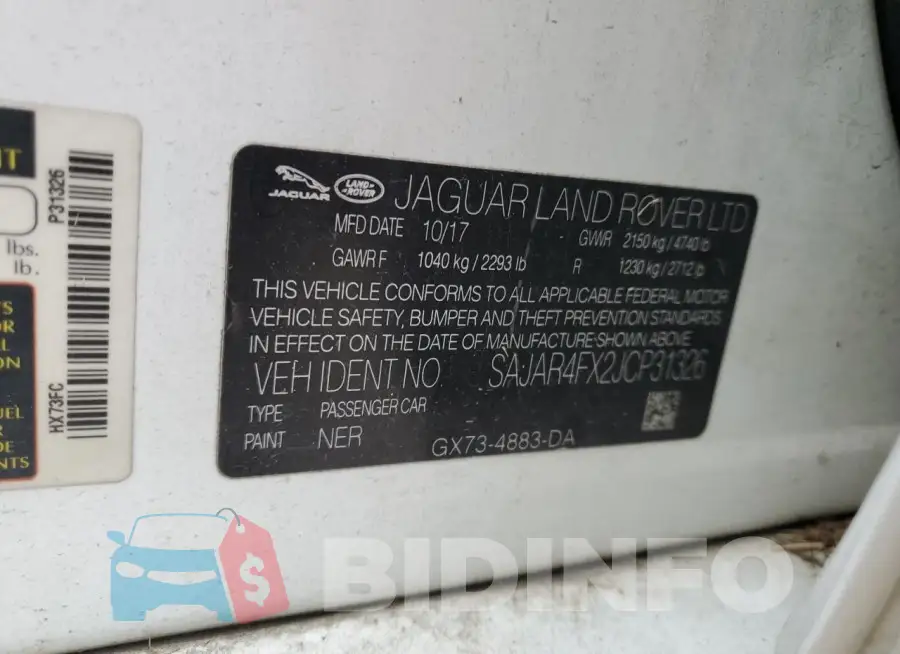 SAJAR4FX2JCP31326 Photo# 12