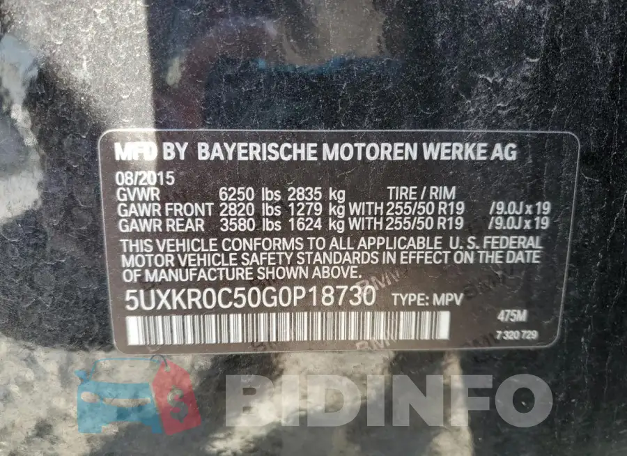 5UXKR0C50G0P18730 Photo# 12