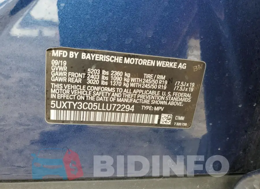 5UXTY3C05LLU72294 Photo# 13