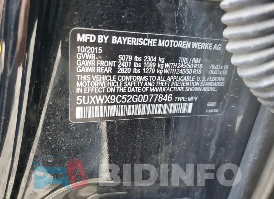 5UXWX9C52G0D77846 Photo# 13