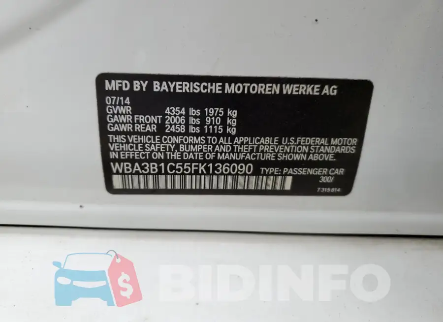 WBA3B1C55FK136090 Photo# 12
