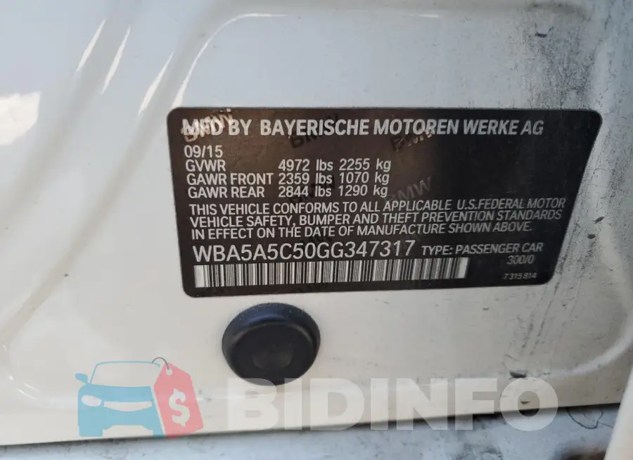 WBA5A5C50GG347317 Photo# 12