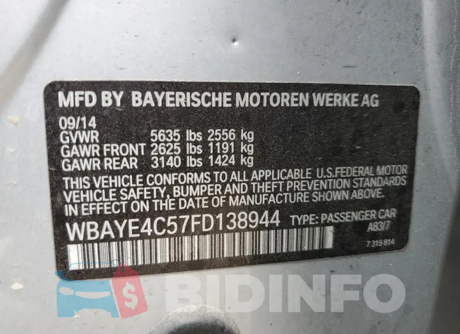 WBAYE4C57FD138944 Photo# 12