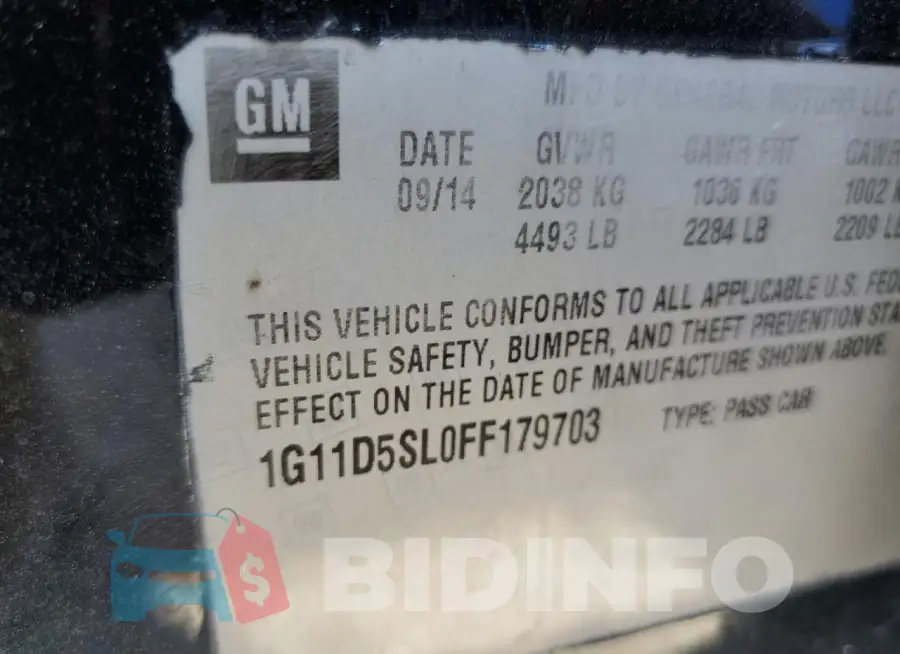 1G11D5SL0FF179703 Photo# 12