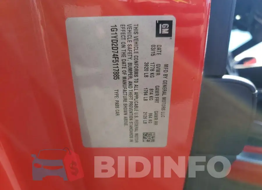 1G1YD2D74F5117885 Photo# 12