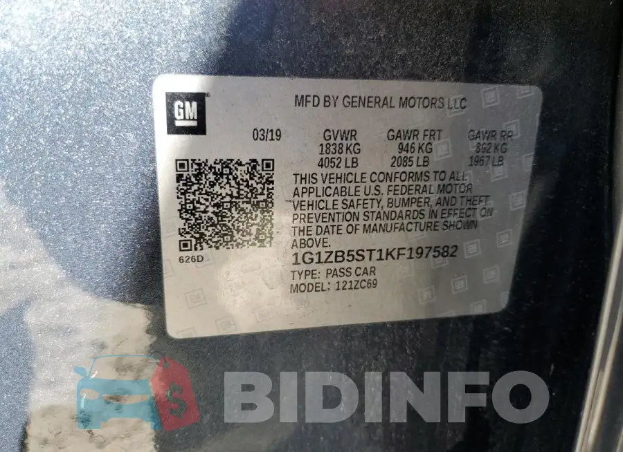 1G1ZB5ST1KF197582 Photo# 12