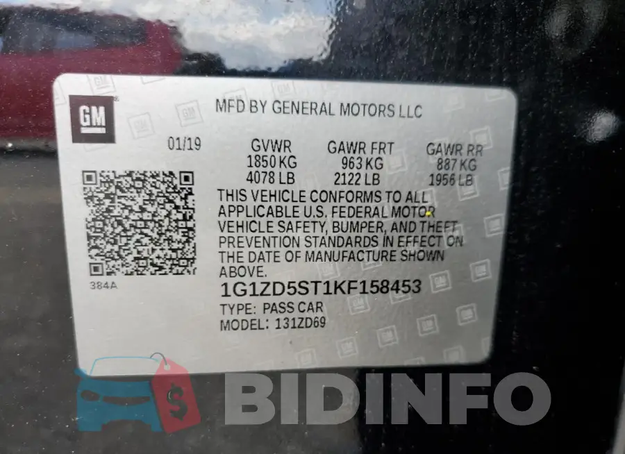 1G1ZD5ST1KF158453 Photo# 13