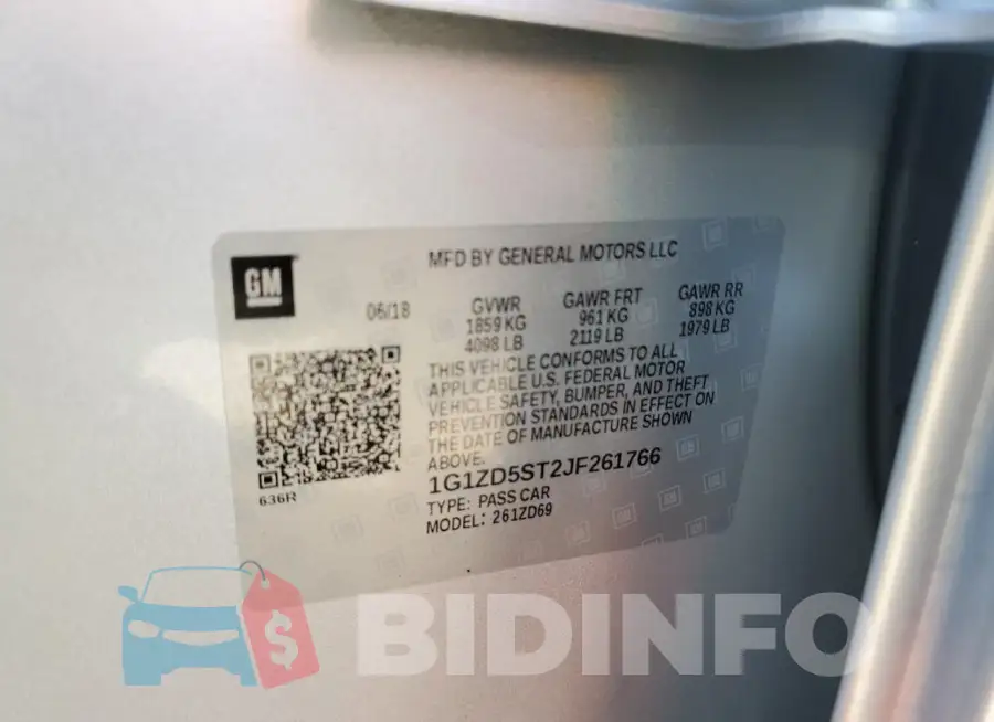 1G1ZD5ST2JF261766 Photo# 12