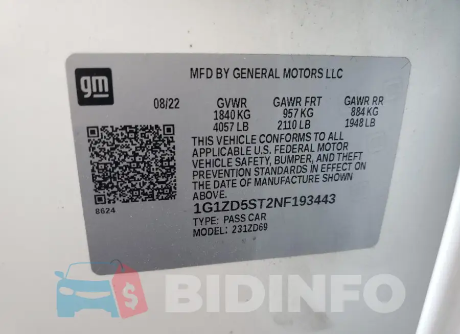 1G1ZD5ST2NF193443 Photo# 12