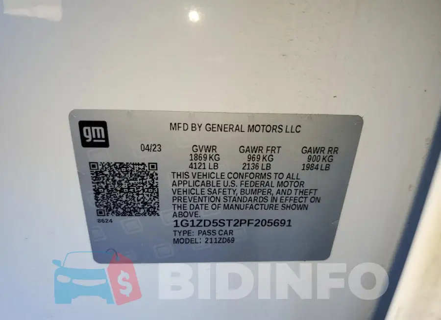 1G1ZD5ST2PF205691 Photo# 12