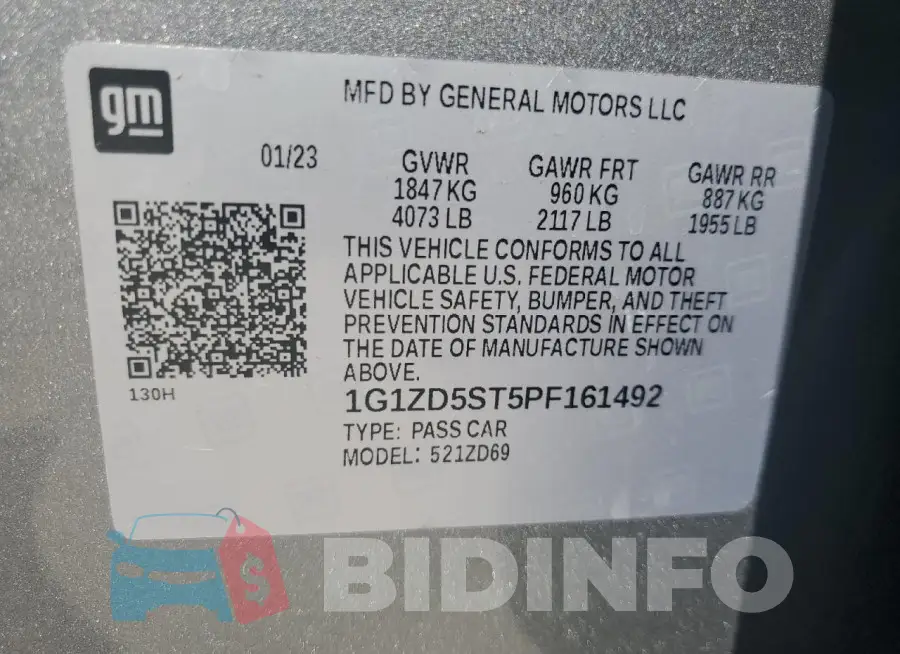 1G1ZD5ST5PF161492 Photo# 12