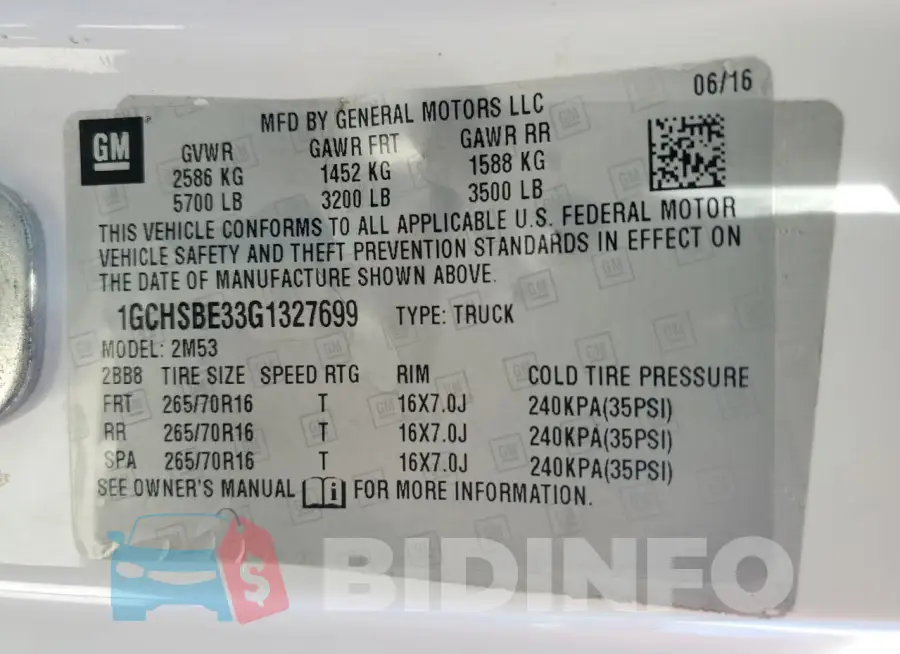 1GCHSBE33G1327699 Photo# 12