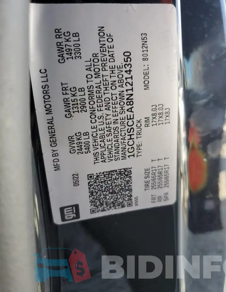 1GCHSCEA8N1214350 Photo# 12