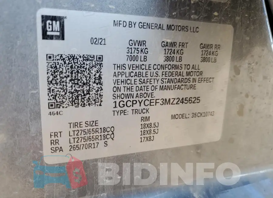1GCPYCEF3MZ245625 Photo# 12
