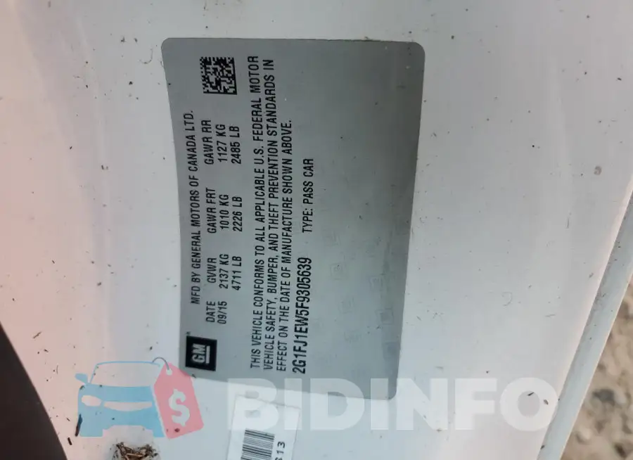 2G1FJ1EW5F9305639 Photo# 13