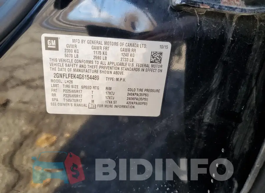 2GNFLFEK4G6154489 Photo# 13