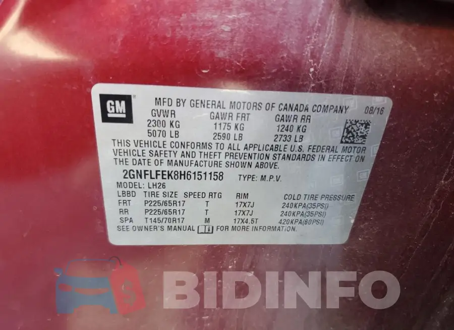 2GNFLFEK8H6151158 Photo# 13