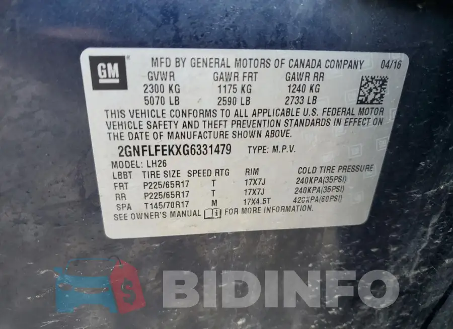 2GNFLFEKXG6331479 Photo# 14
