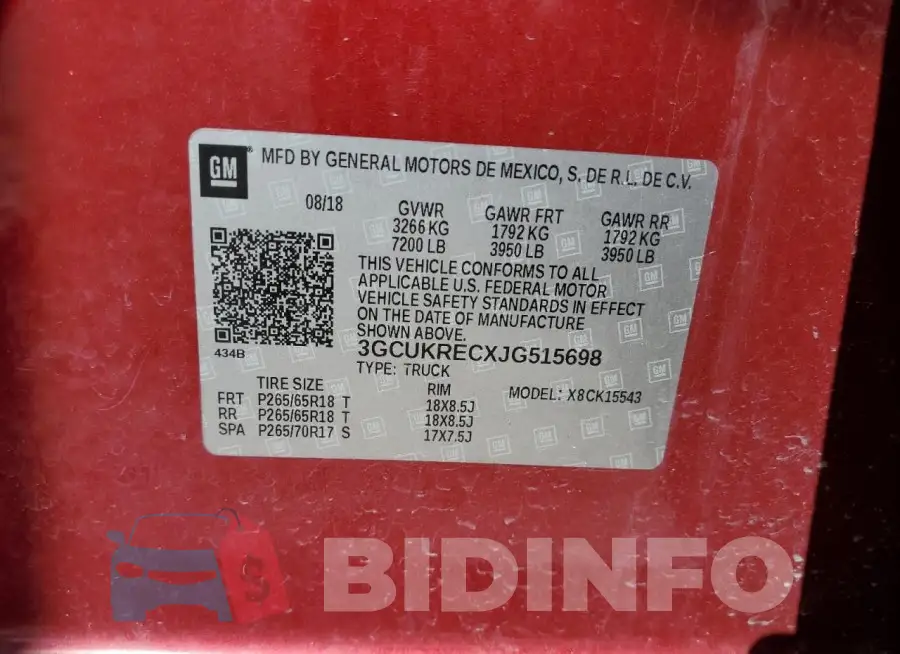 3GCUKRECXJG515698 Photo# 13