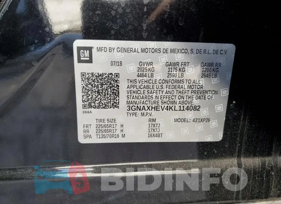 3GNAXHEV4KL114082 Photo# 13