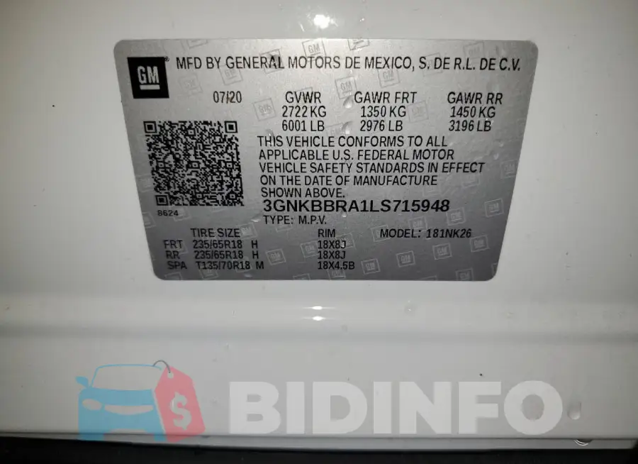 3GNKBBRA1LS715948 Photo# 14