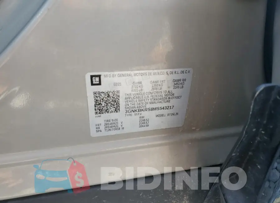 3GNKBKRS8MS543217 Photo# 13