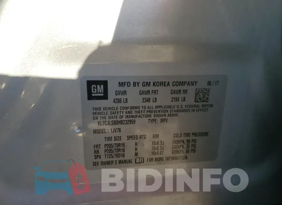 KL7CJLSB0HB232959 Photo# 13